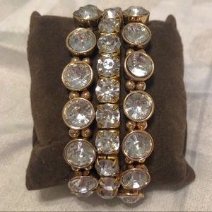 Gold Stone Elastic Bracelets Set of three